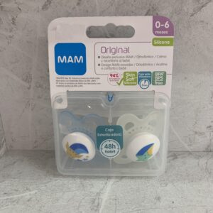 CHUPO MAM ORIGINAL 0+ SILICONE AZUL 2 UD