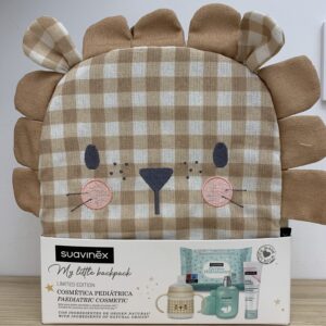 SUAVINEX BABY MY LITTLE BACKPACK LEON  1 ENVASE CREMA DEL PAÑAL 300 ml + 1 ENVASE BABY COLOGNE 100 ml + BIBERON CON ASAS + 6 MESES 150 ml + TOALLITAS DERMOHIDRATANTES 25 UNIDADES